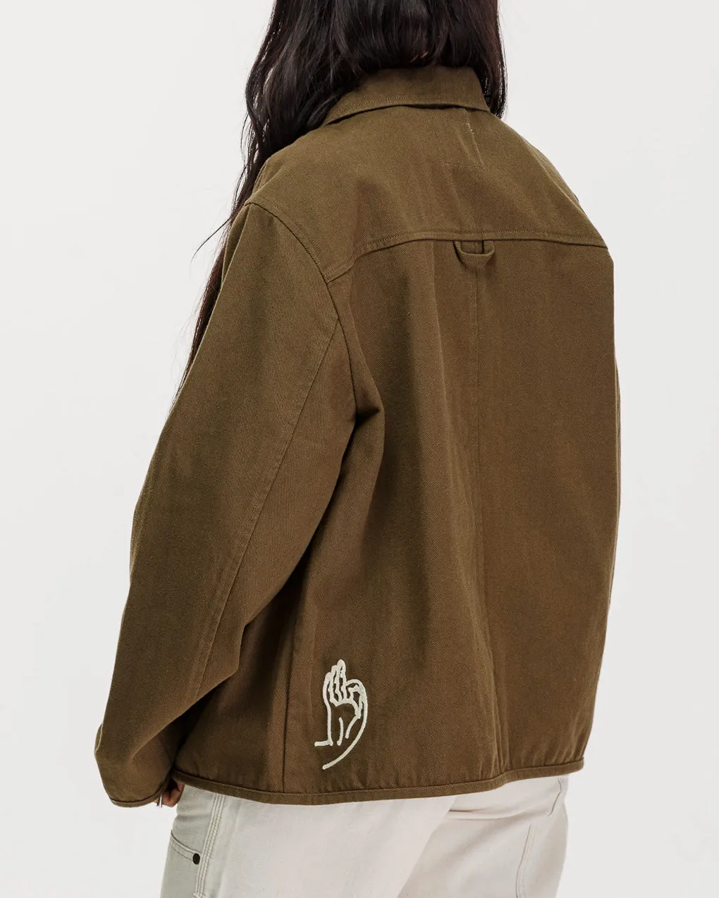 Sunset Work Overshirt - Olive,Women Tops
