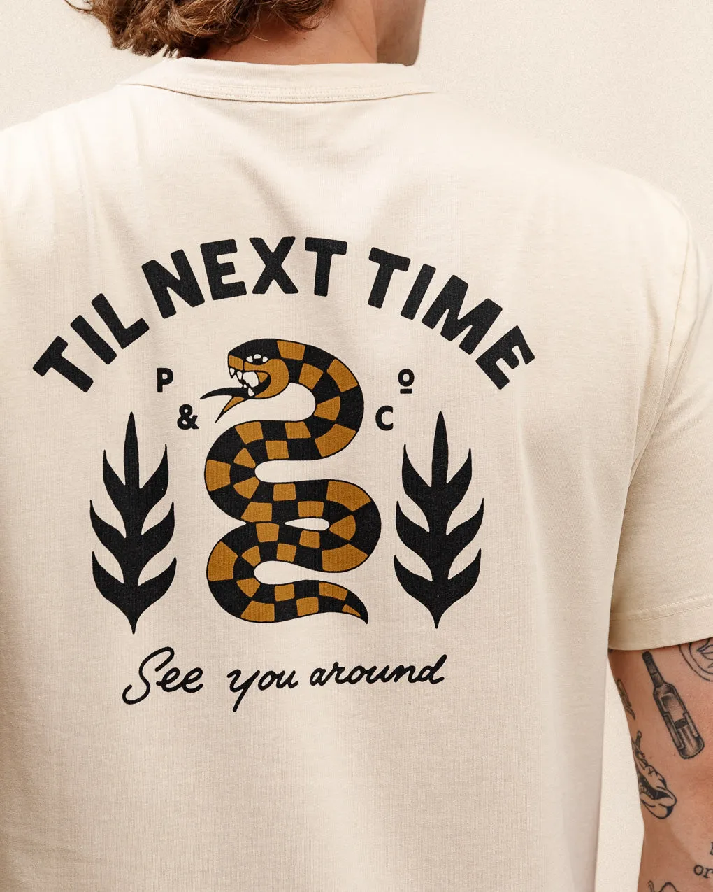 Til Next Time T-Shirt - Bone,Men Tops