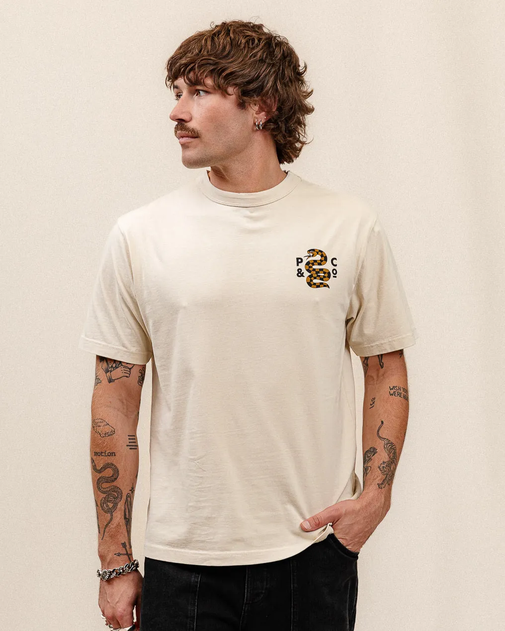 Til Next Time T-Shirt - Bone,Men Tops