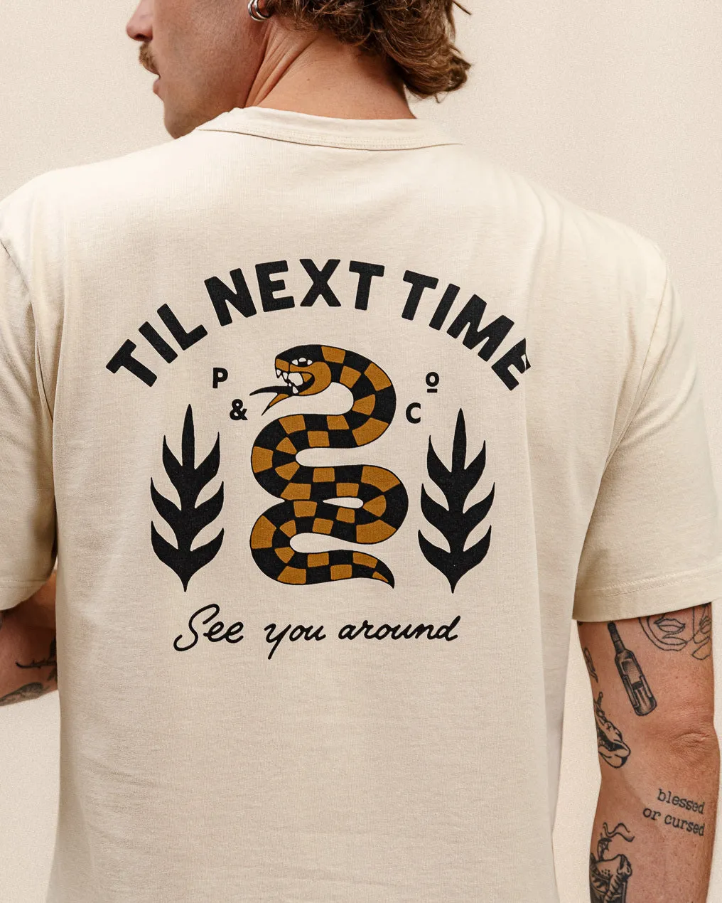 Til Next Time T-Shirt - Bone,Men Tops