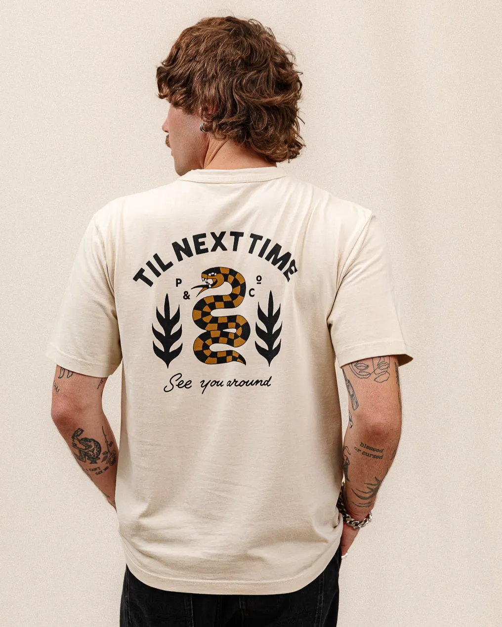 Til Next Time T-Shirt - Bone,Men Tops