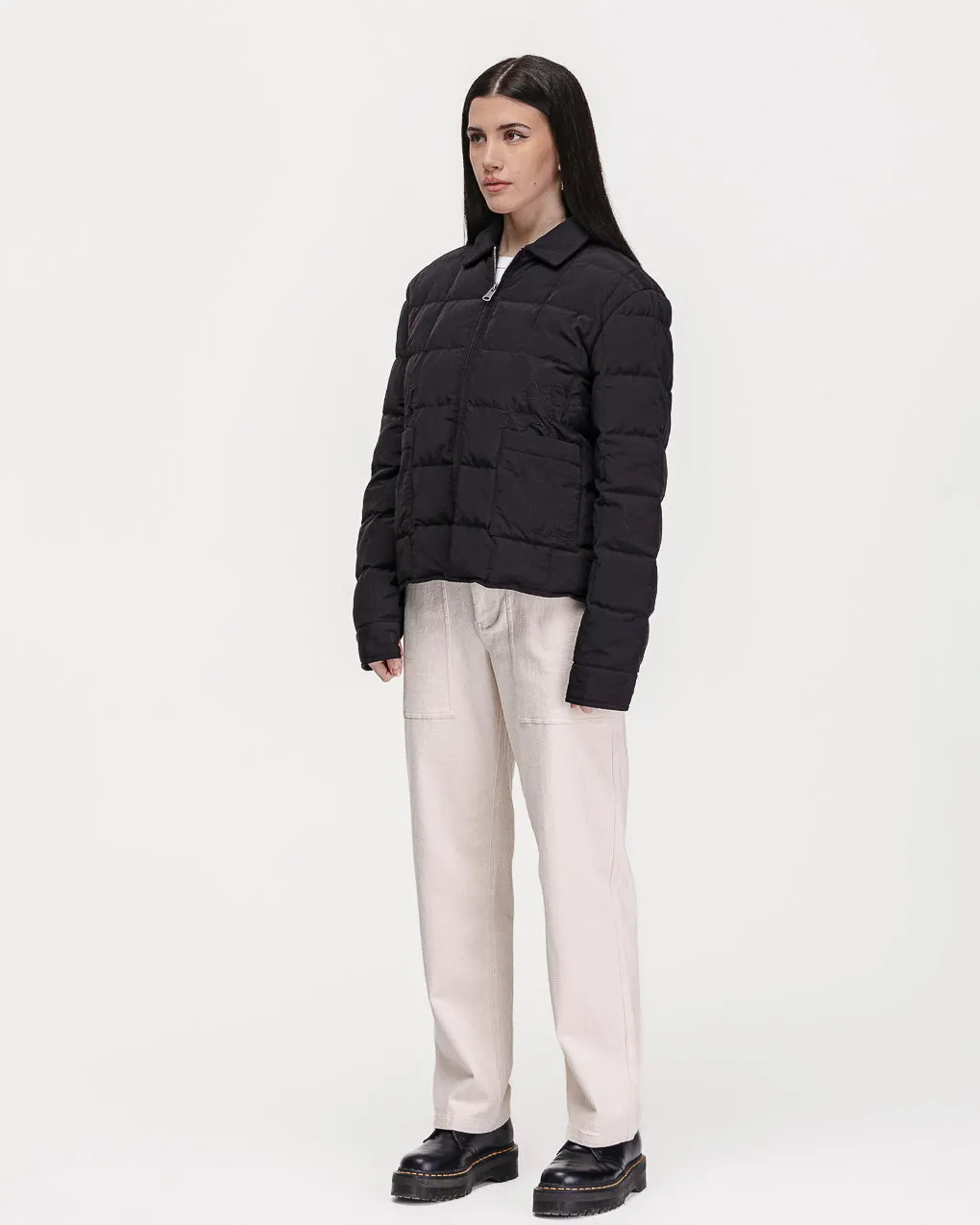 Time To Slow Quilted Jacket - Washed Black,Women Tops