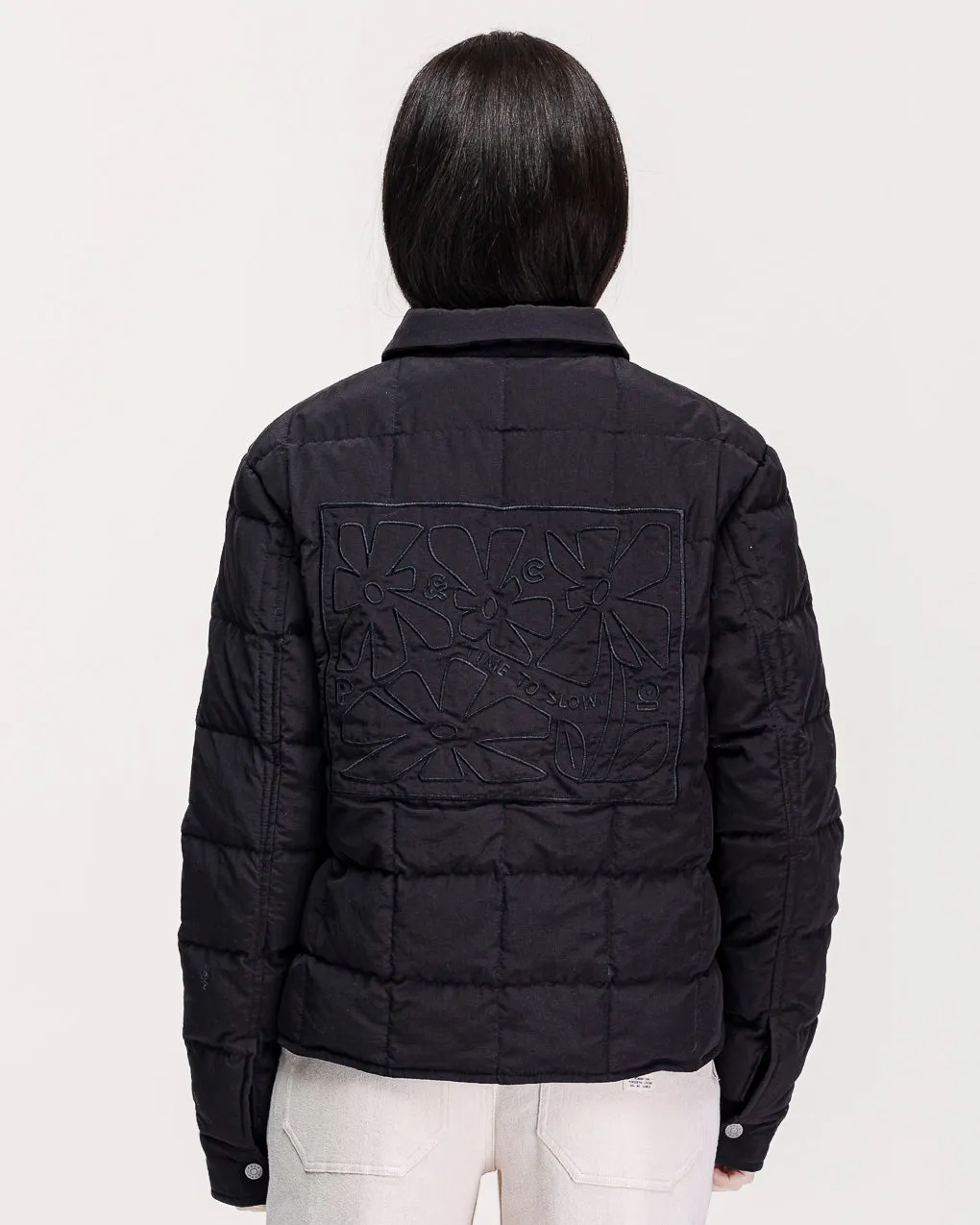 Time To Slow Quilted Jacket - Washed Black,Women Tops
