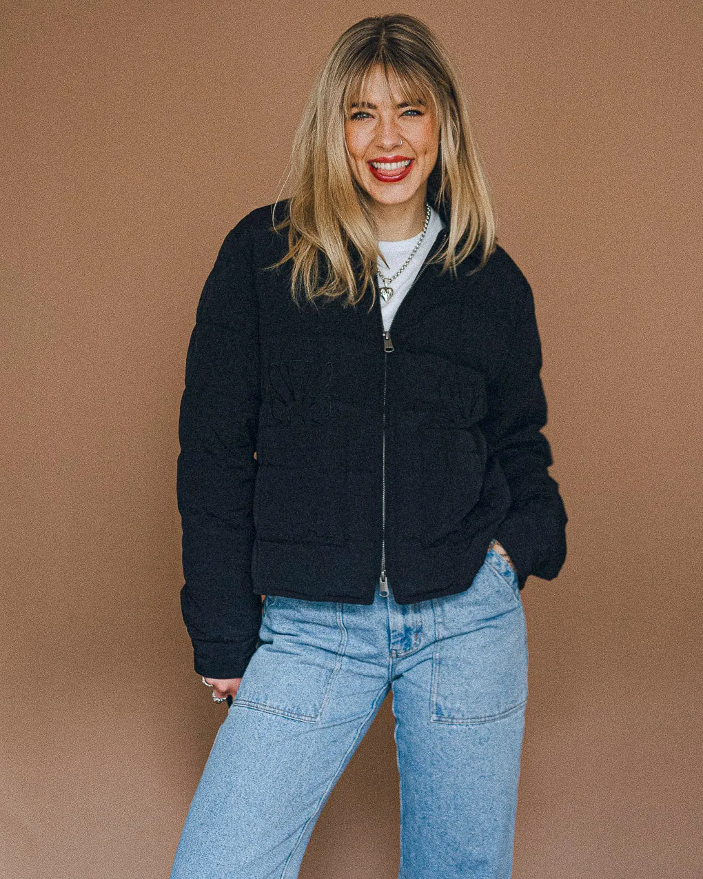 Time To Slow Quilted Jacket - Washed Black,Women Tops
