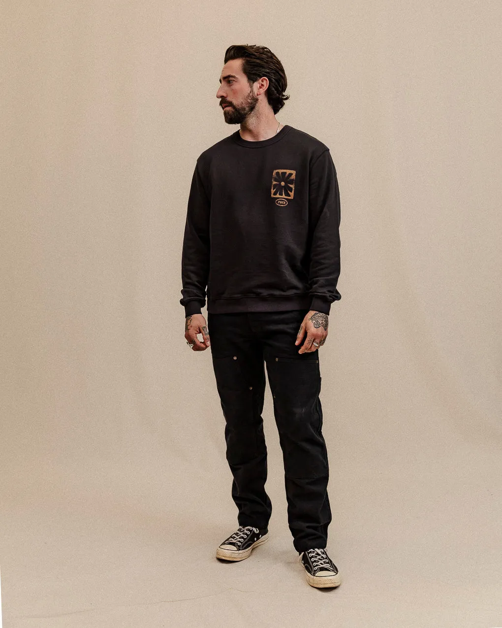 Time Will Tell Sweatshirt - Washed Black,Men Tops