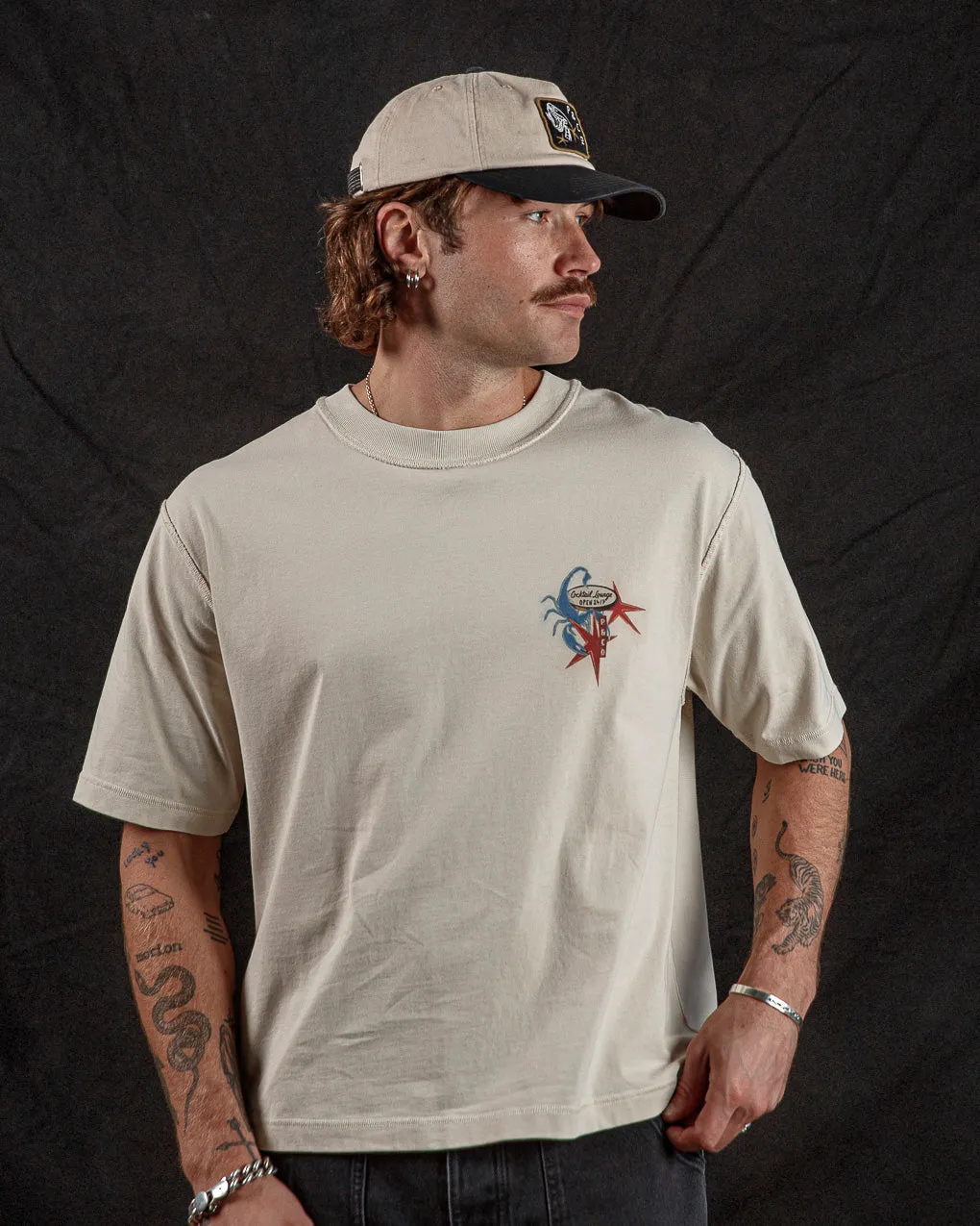 Two Shot Casino Boxy T-Shirt?- Bone,Men Tops