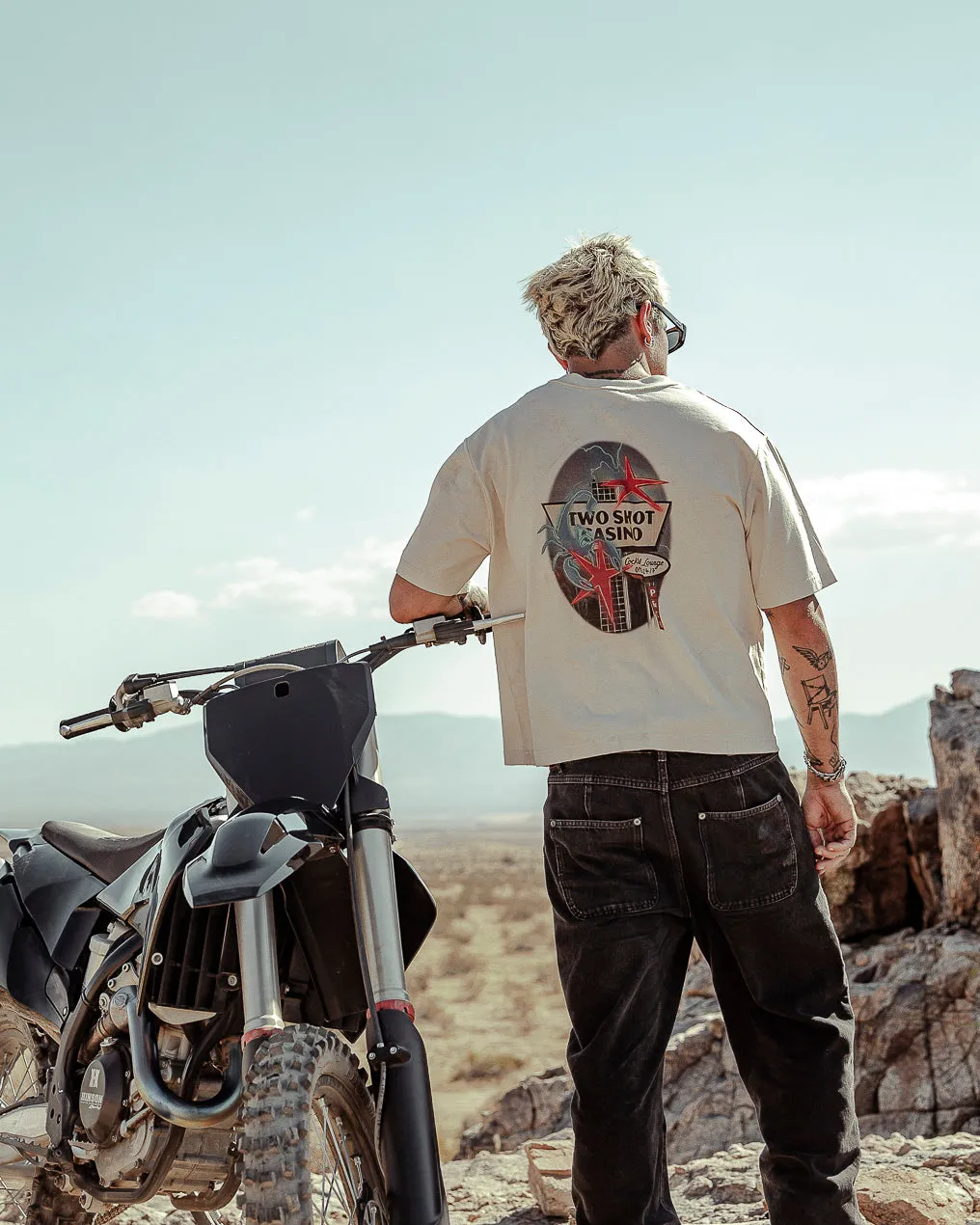 Two Shot Casino Boxy T-Shirt?- Bone,Men Tops