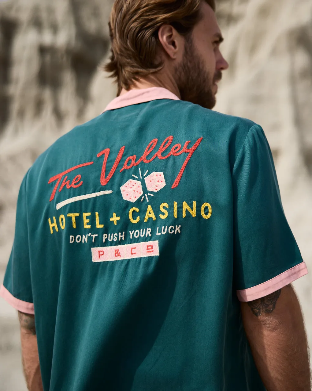 Valley Casino Bowling Shirt,Men Tops