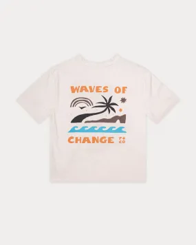 Waves Of Change Boxy T-Shirt - Bone,Men Tops