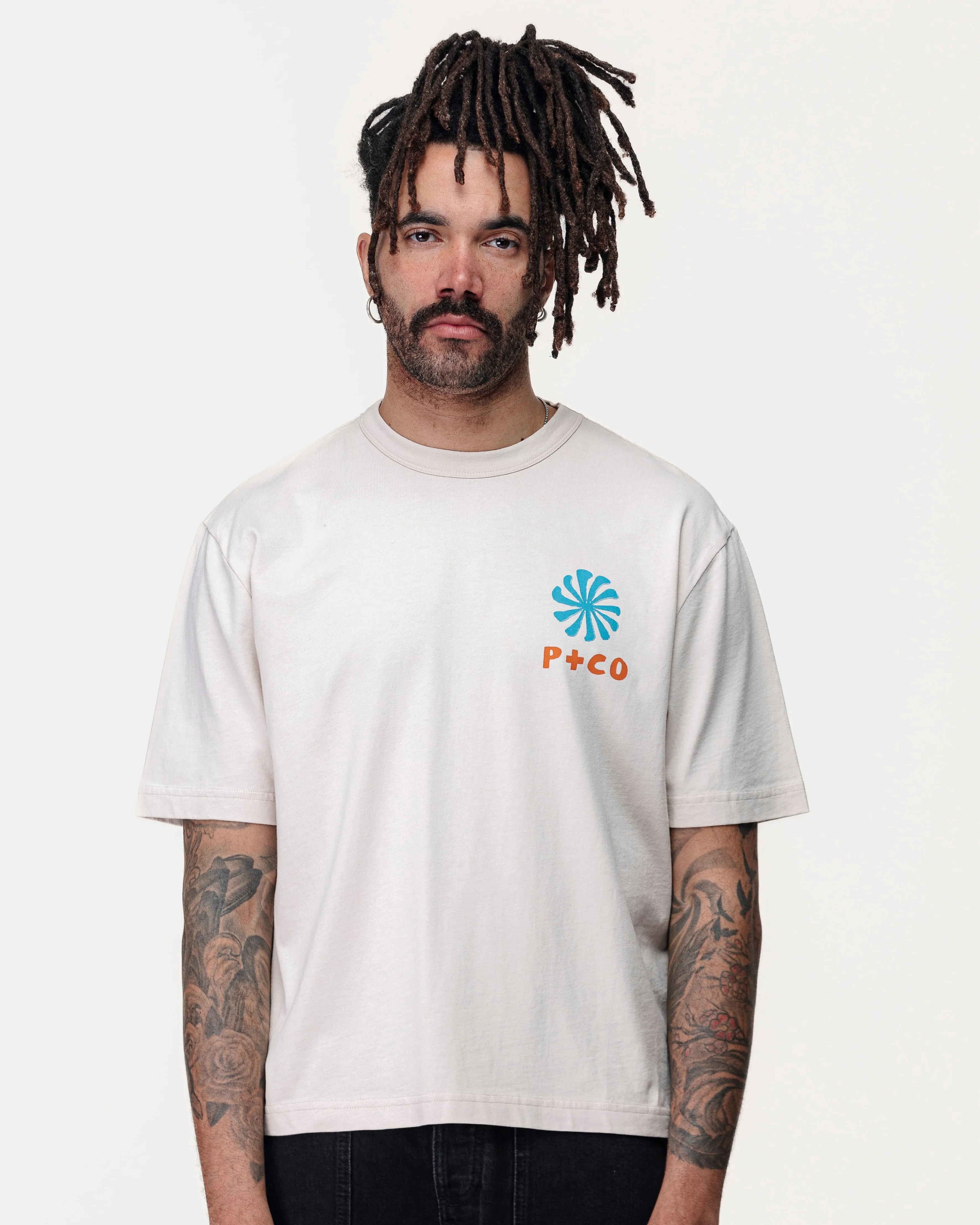 Waves Of Change Boxy T-Shirt - Bone,Men Tops