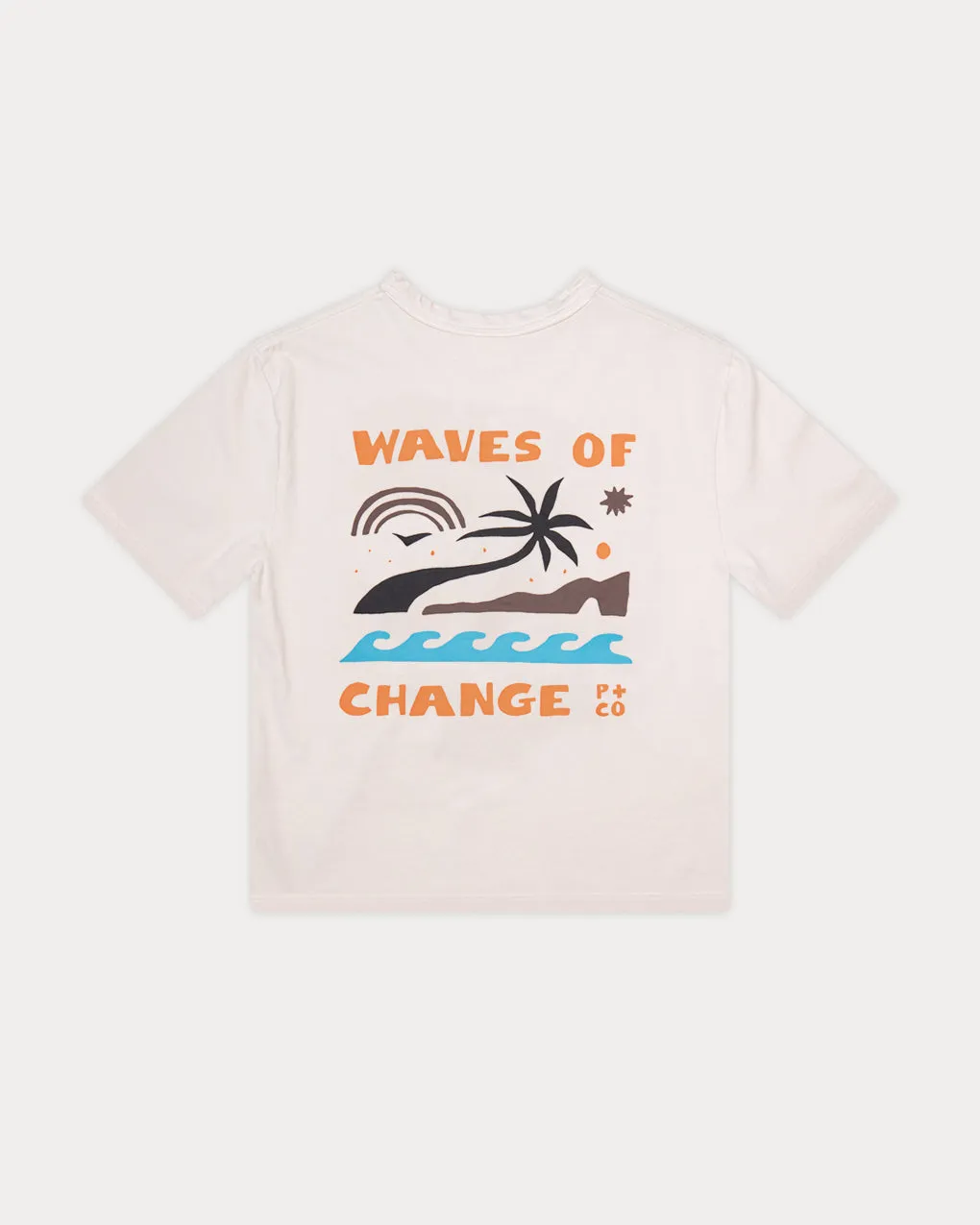 Waves Of Change Boxy T-Shirt - Bone,Men Tops