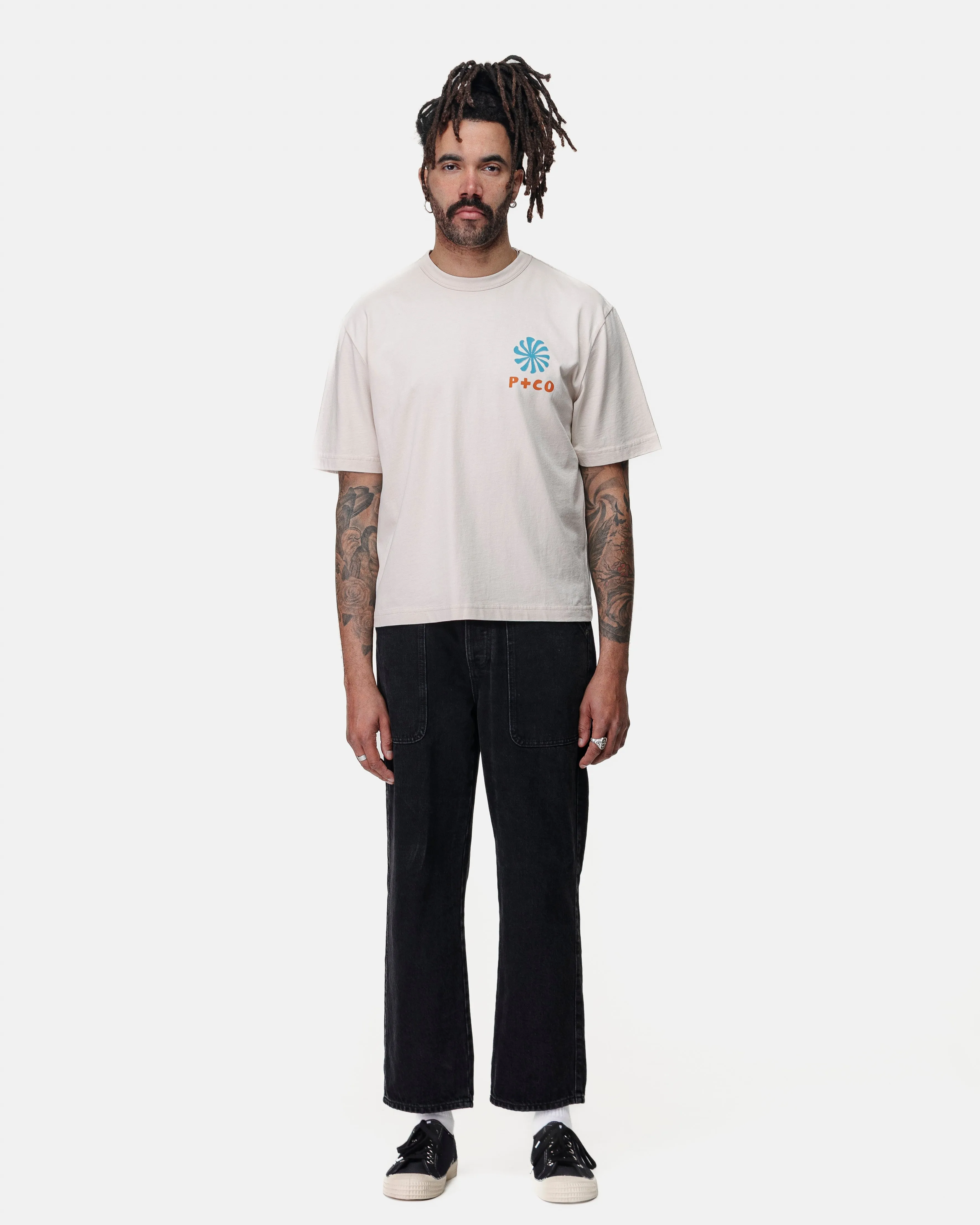 Waves Of Change Boxy T-Shirt - Bone,Men Tops