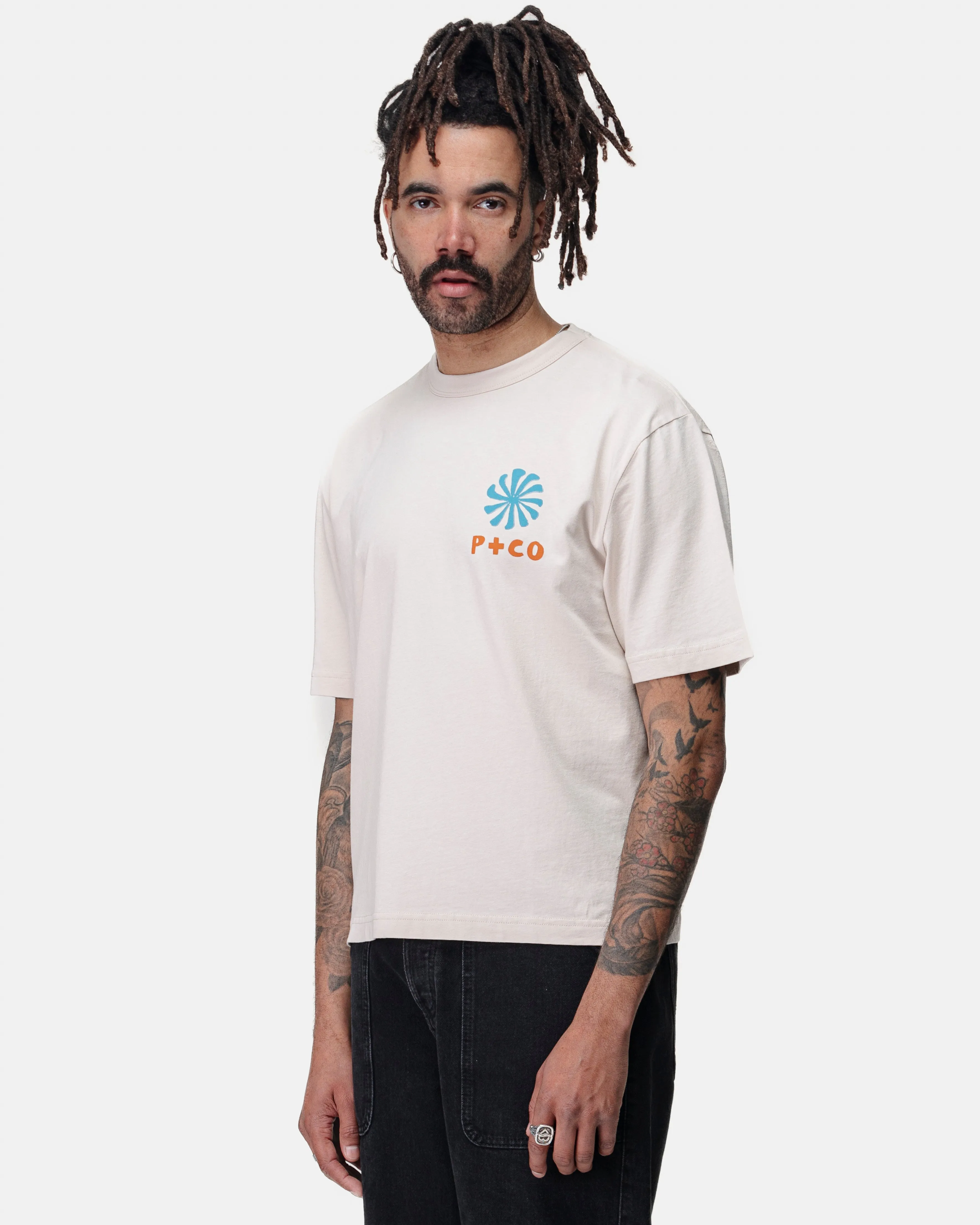 Waves Of Change Boxy T-Shirt - Bone,Men Tops