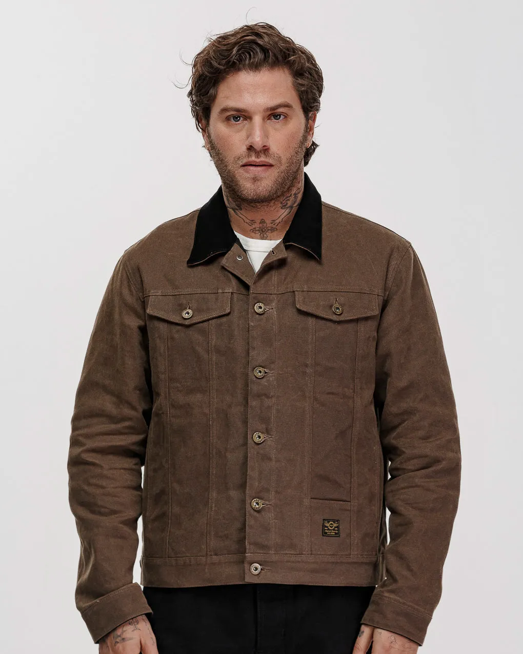 Wayfare Waxed Canvas Jacket - Caribou,Men Tops