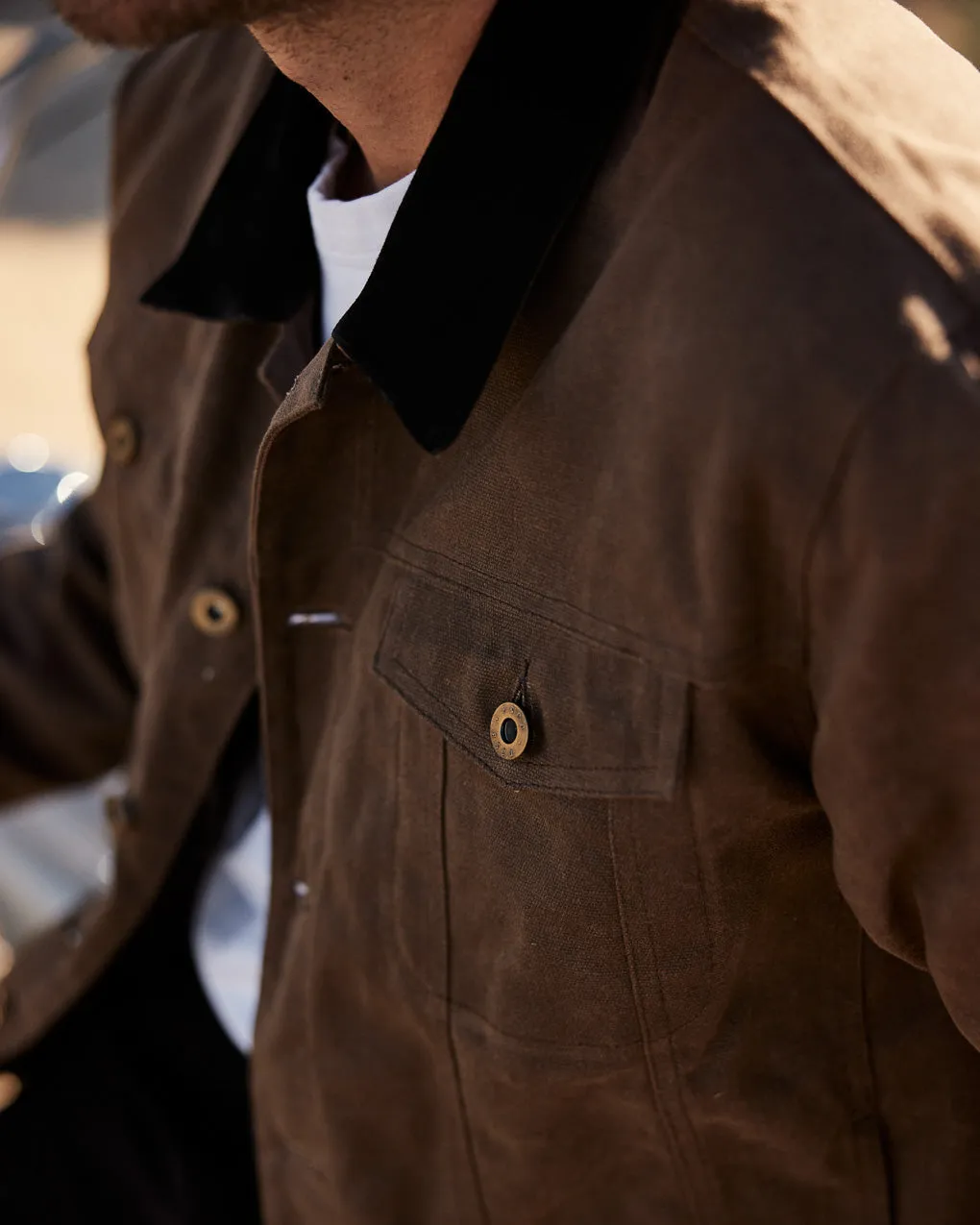 Wayfare Waxed Canvas Jacket - Caribou,Men Tops