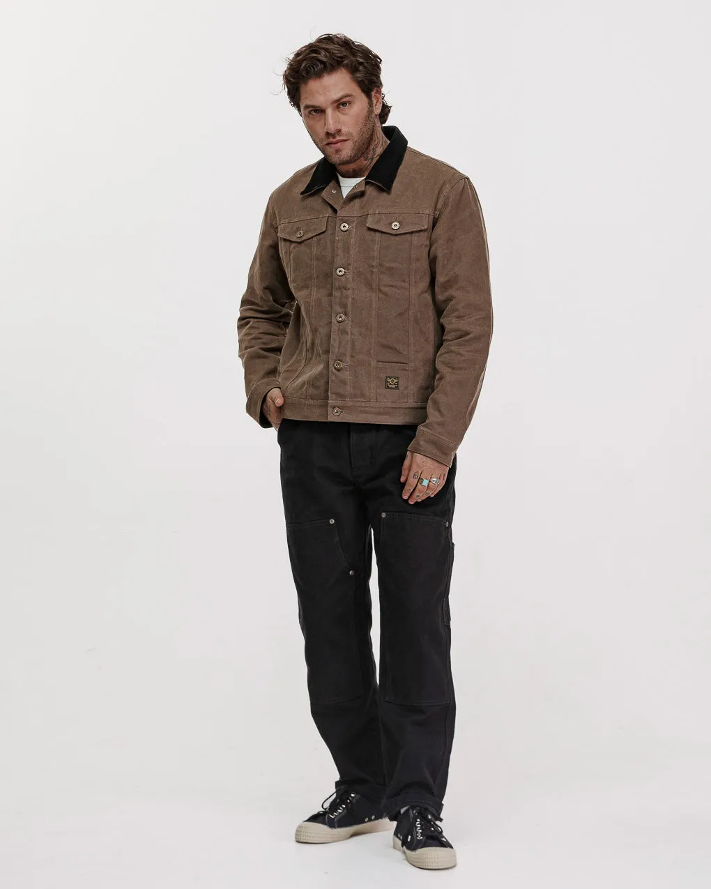 Wayfare Waxed Canvas Jacket - Caribou,Men Tops