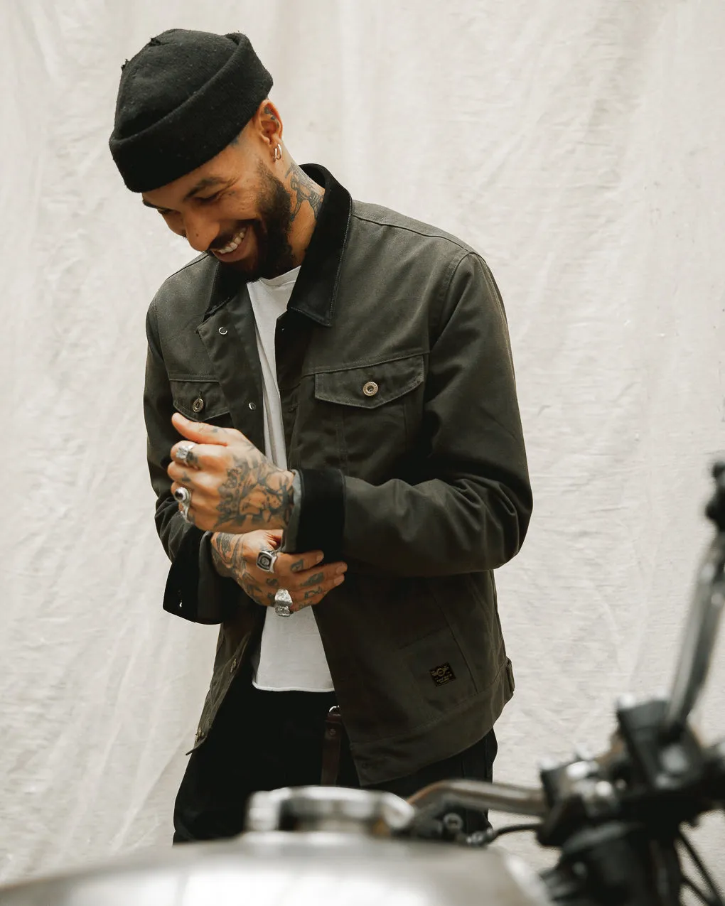 Wayfare Waxed Canvas Jacket - Olive,Men Tops