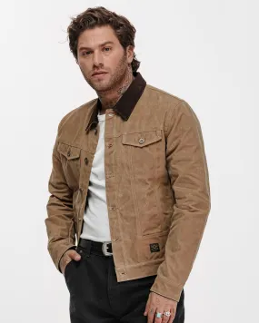 Wayfare Waxed Canvas Jacket - Tan,Men Tops