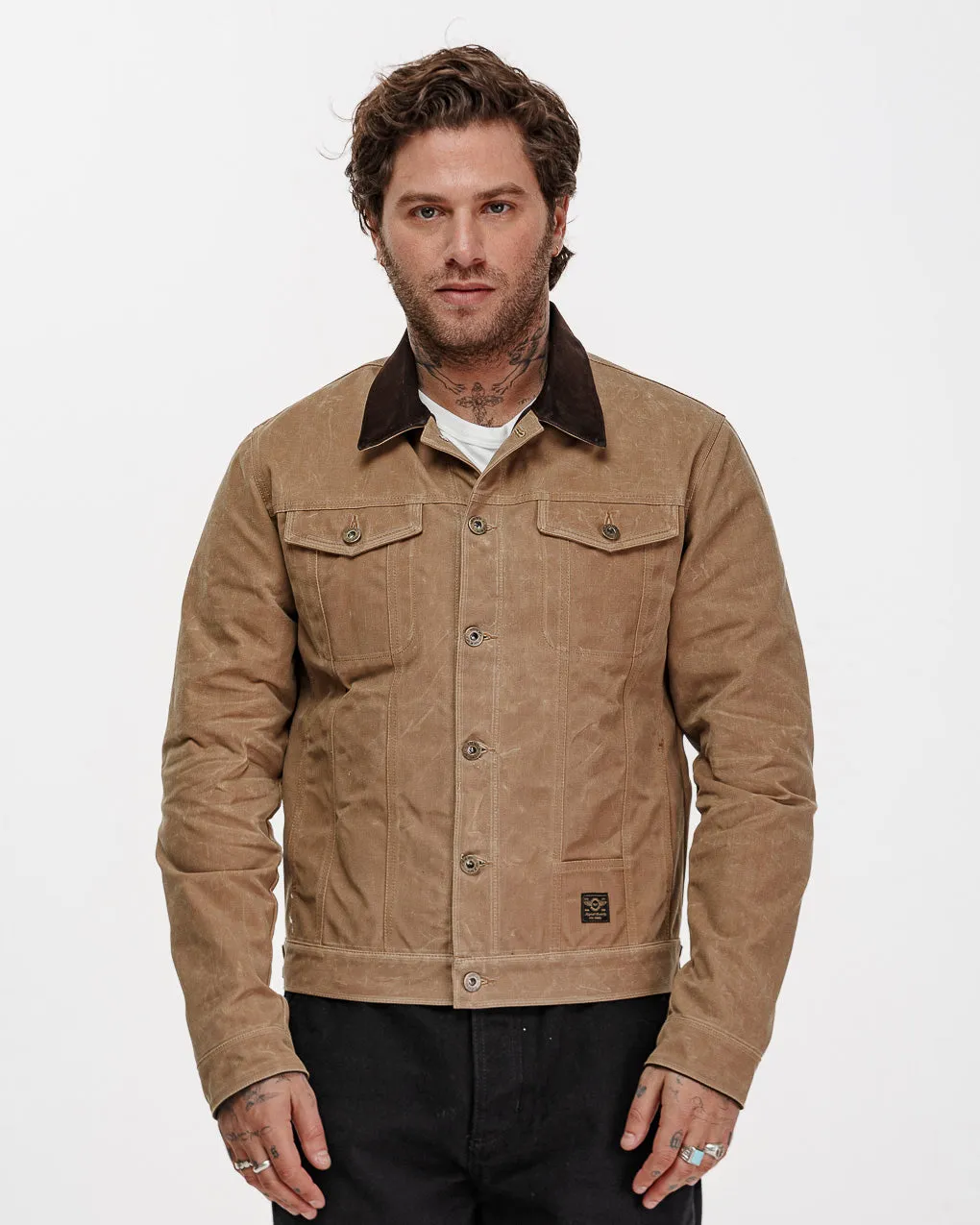 Wayfare Waxed Canvas Jacket - Tan,Men Tops
