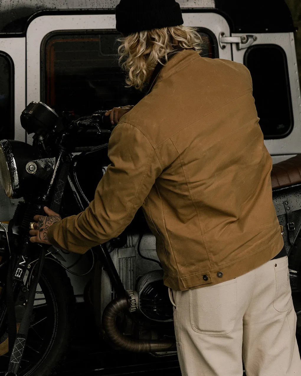 Wayfare Waxed Canvas Jacket - Tan,Men Tops
