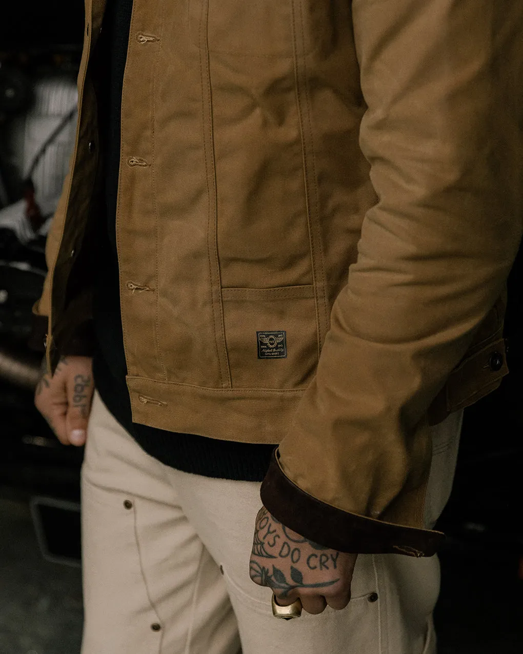 Wayfare Waxed Canvas Jacket - Tan,Men Tops