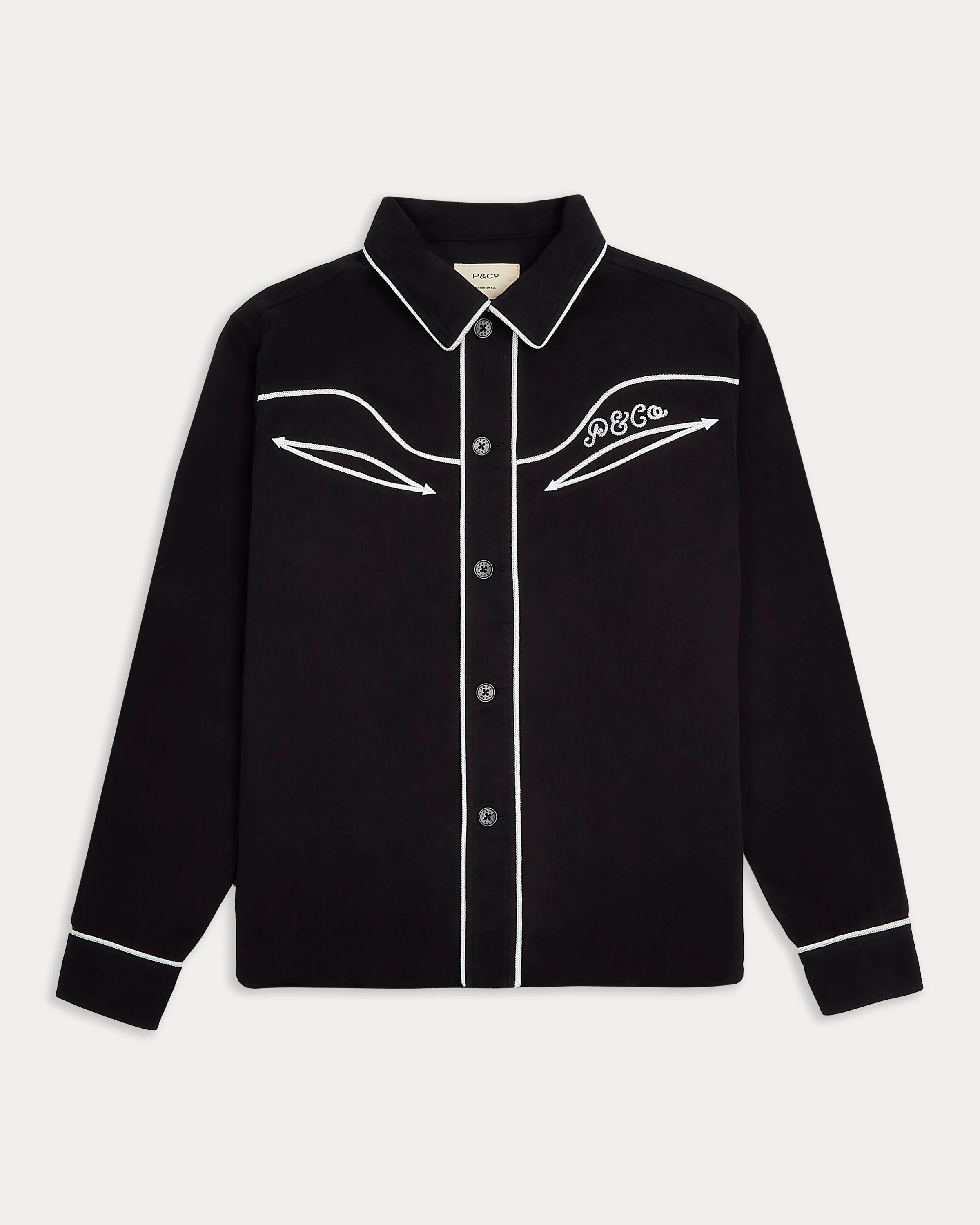 Willow Western Shirt - Washed Black,Men Tops