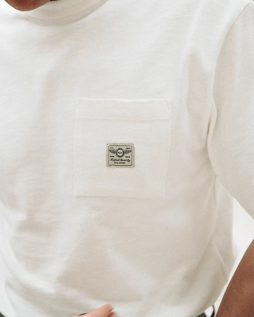Workwear Slub Pocket T-shirt - Off White,Men Tops