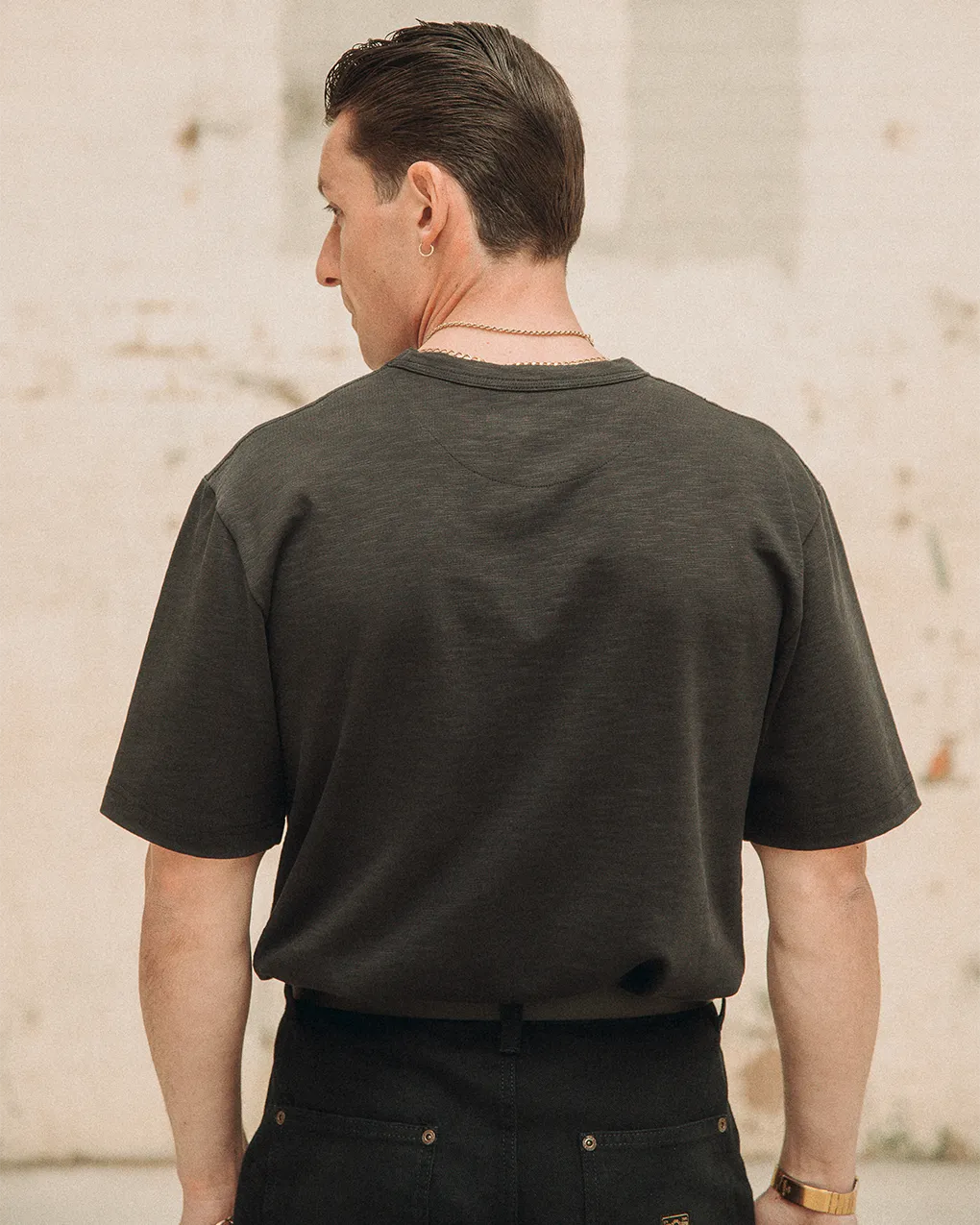 Workwear Slub Pocket T-shirt - Washed Black,Men Tops