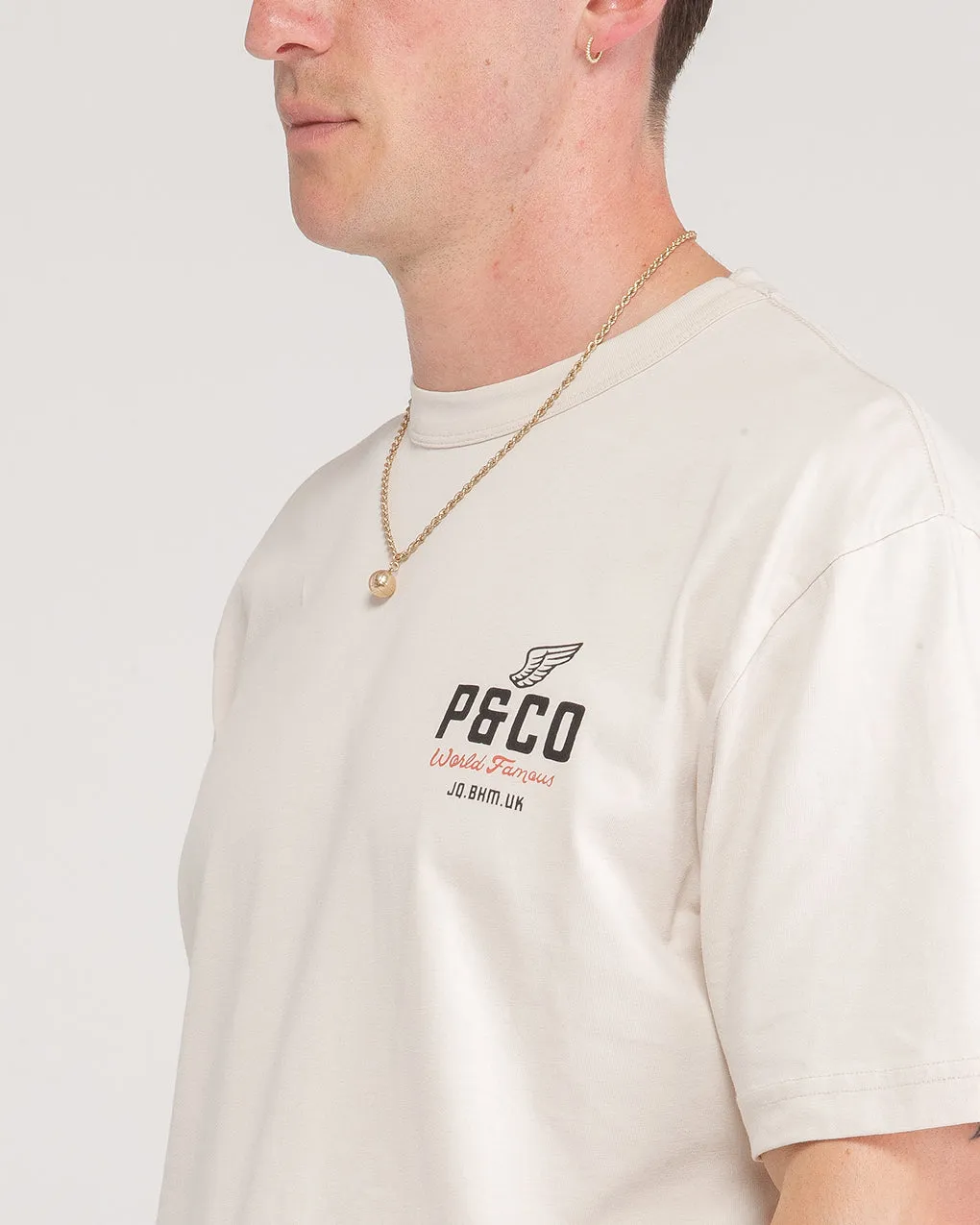 World Famous Boxy T-Shirt - Bone,Men Tops