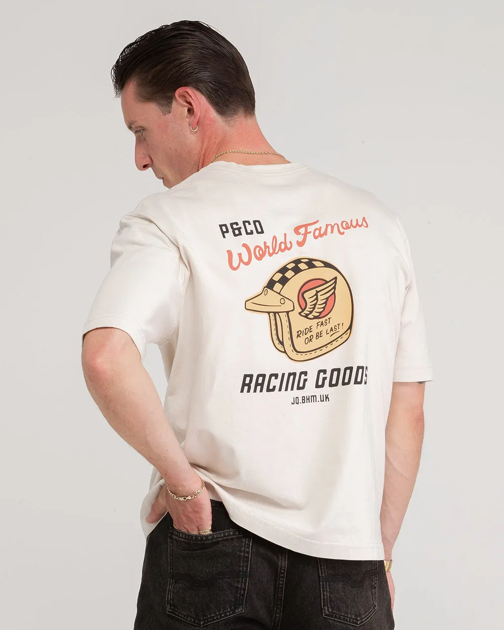 World Famous Boxy T-Shirt - Bone,Men Tops
