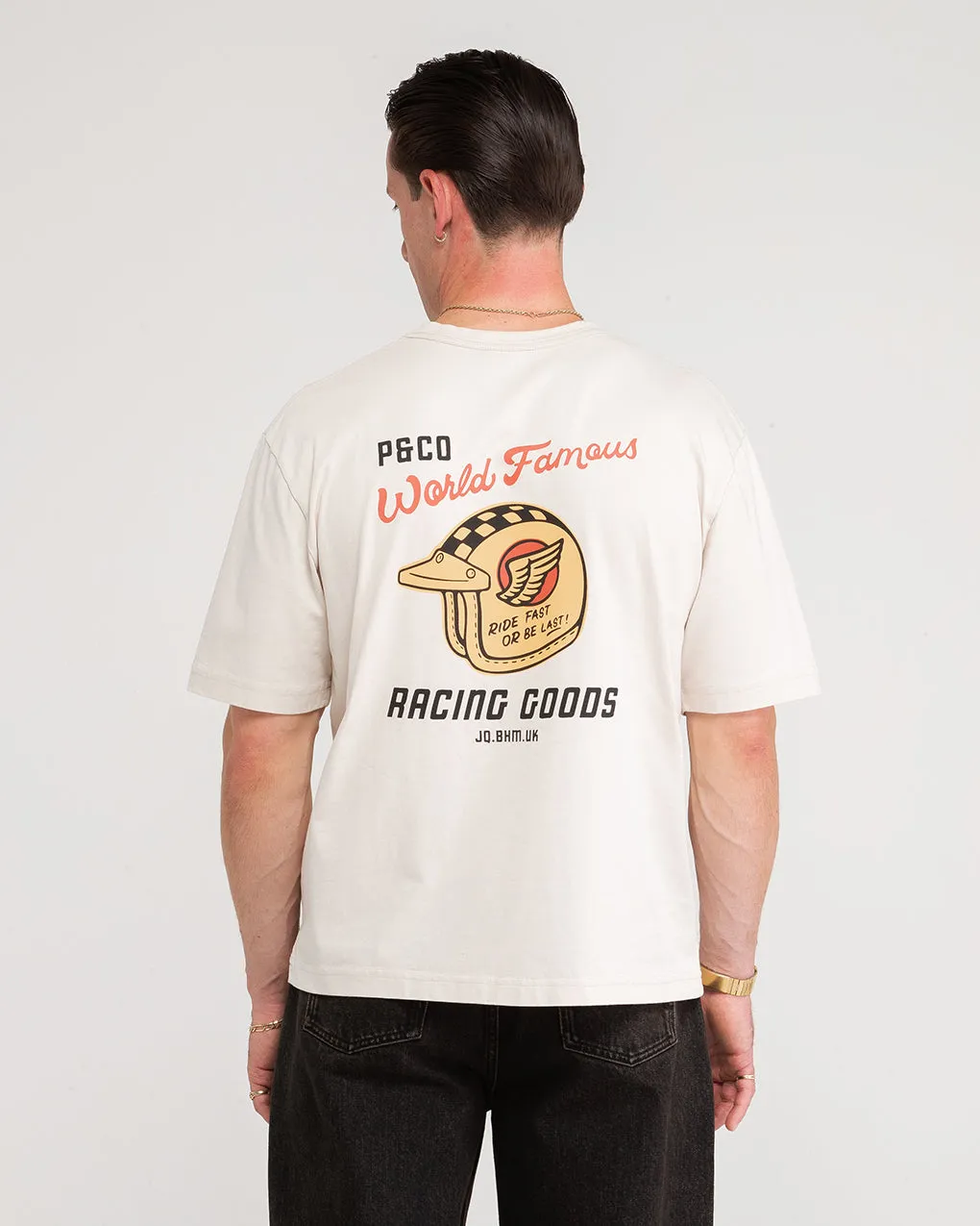 World Famous Boxy T-Shirt - Bone,Men Tops